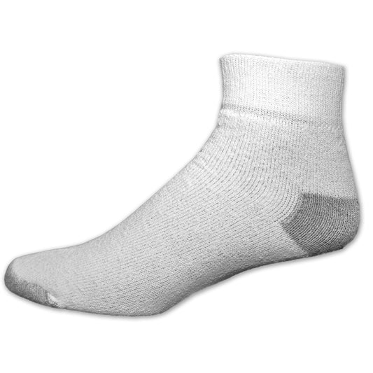 WHITE W/ GREY HEEL & TOE ANKLE SOCKS