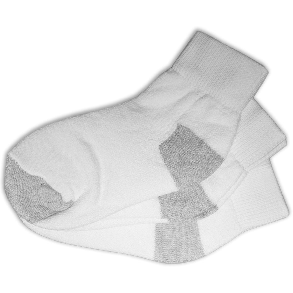 KIDS WHITE W/ GREY HEEL & TOE ANKLE SOCKS