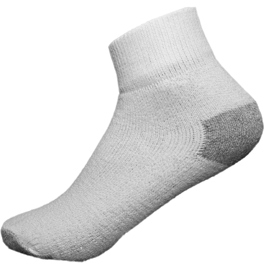 KIDS WHITE W/ GREY HEEL & TOE ANKLE SOCKS