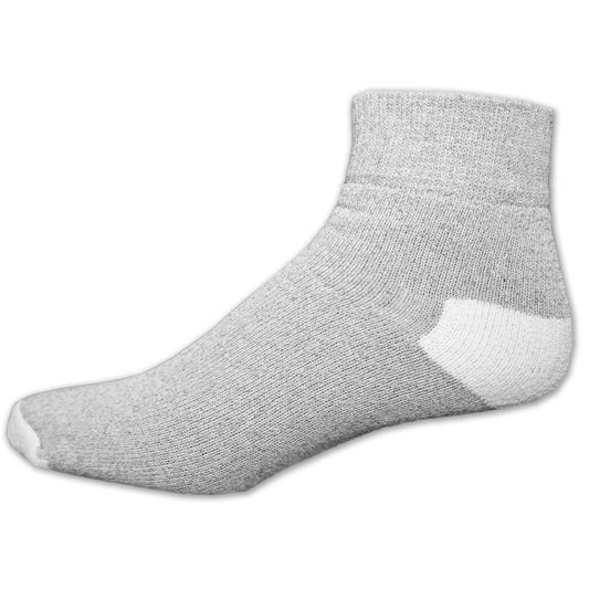 GREY W/ WHITE HEEL & TOE ANKLE SOCKS