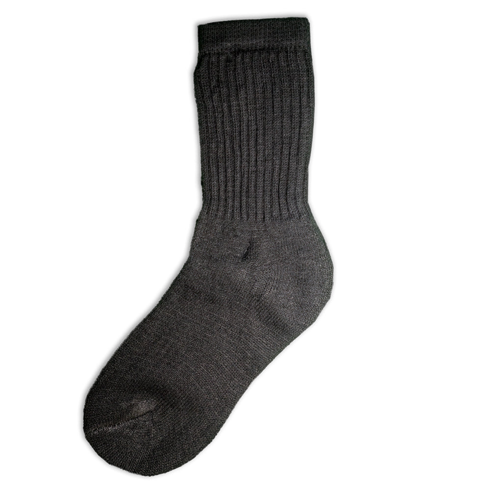 KIDS PLAIN BLACK CREW SOCKS