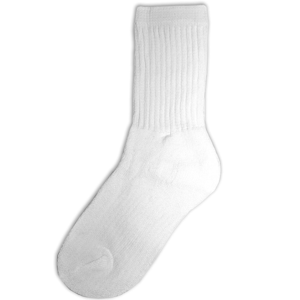 KIDS PLAIN WHITE CREW SOCKS